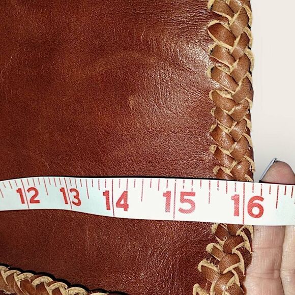 Vtg Hand Crafted Leather Bag Woven Tooled Brown Bullet Holes Western Cowboy RARE - Picture 13 of 13